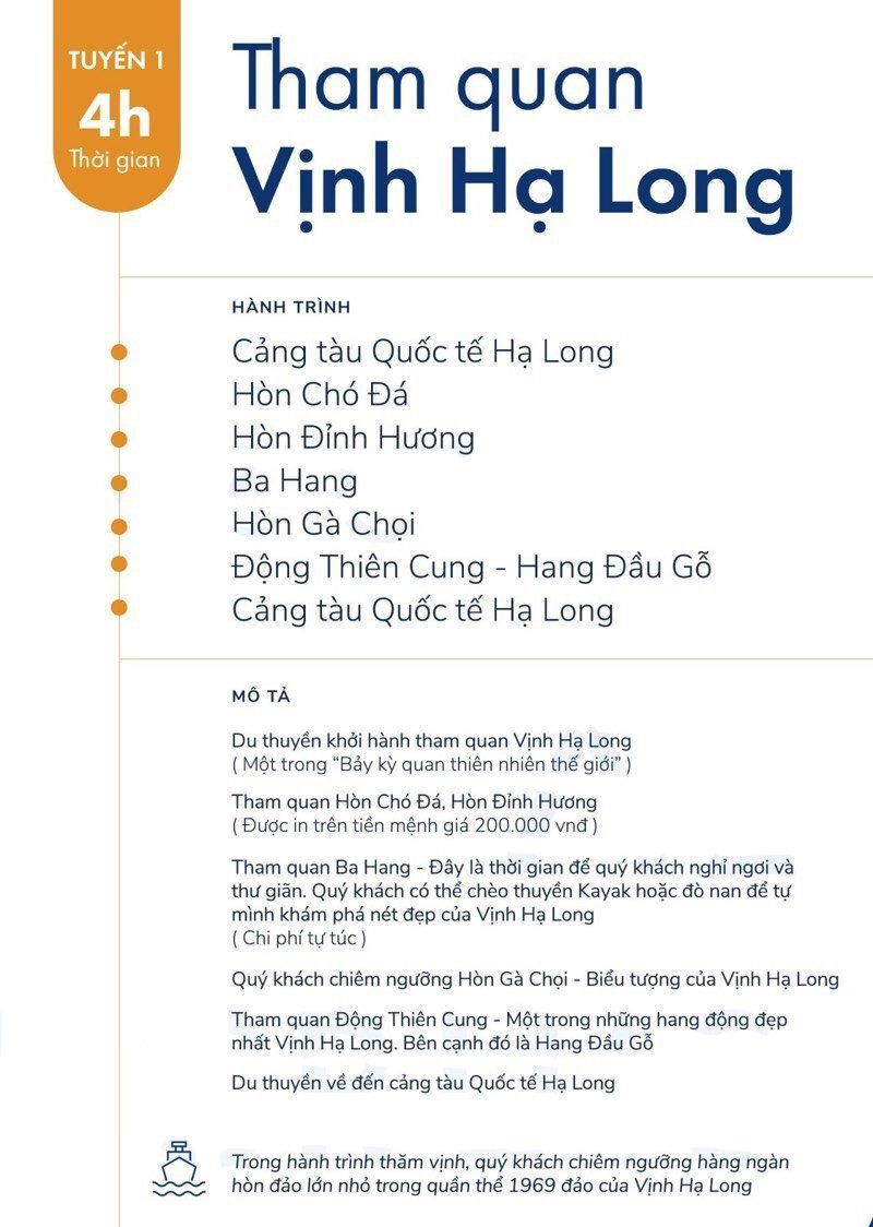 Tàu thăm vịnh Hạ Long tuyến 1